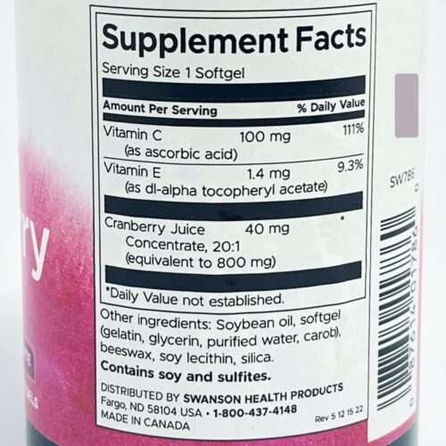 Viên uống Nam việt quất Swanson Cranberry 20:1 Concentrate 180 Softgels 13 vien uong nam viet quat swanson cranberry 201 concentrate 180 softgels 210625 ke