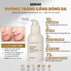 tinh chat duong trang cang bong da boom de ah dah niacinamide ampoule 50ml kc