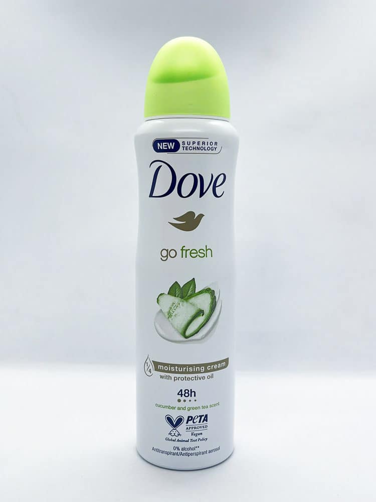 Xịt khử mùi mồ hôi Dove Go Fresh Cucumber & Green Tea 48H 150ml 2 Xịt khử mùi mồ hôi Dove Go Fresh Cucumber & Green Tea 48H 150ml - Ảnh 2