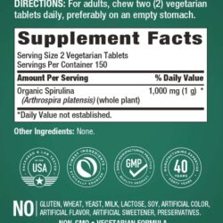 Tảo xoắn Piping Rock Organic Spirulina 1000mg 300 Tablets 14 tao xoan piping rock organic spirulina 1000mg 300 tablets kf