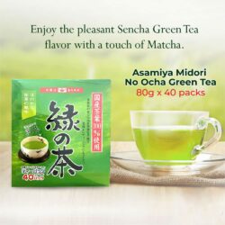 tra xanh tui loc asamiya midori no ocha green tea bags nhat ban 40 tui ke