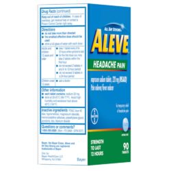 Viên uống Aleve Headache Pain Naproxen Sodium 220mg 90 Tablets 13 vien uong aleve headache pain naproxen sodium 220mg 90 tablets kc