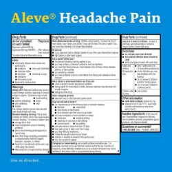 Viên uống Aleve Headache Pain Naproxen Sodium 220mg 90 Tablets 18 vien uong aleve headache pain naproxen sodium 220mg 90 tablets kh