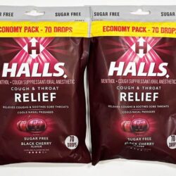 Kẹo Halls thông cổ, mát họng Halls Sugar Free Relief Black Cherry 70 viên 8 keo halls thong co mat hong halls sugar free relief black cherry 70 vien kc