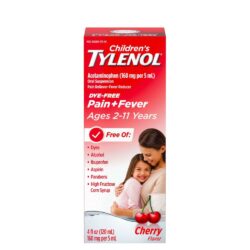 Siro Tylenol cho trẻ 2-11 tuổi Children’s Tylenol Pain Fever 120ml (Vị Cherry) Dye-Free