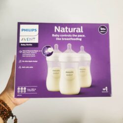 Set 3 bình sữa cổ rộng Philips Avent Natural 1m+ 260ml 5 set 3 binh sua co rong philips avent natural 1m 240ml 260324 ka
