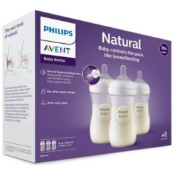 Set 3 bình sữa cổ rộng Philips Avent Natural 1m+ 260ml 6 set 3 binh sua co rong philips avent natural 1m 240ml 260324 kb