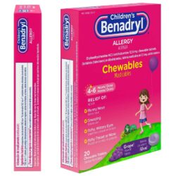 Viên nhai chống dị ứng cho bé Children’s Benadryl Allergy 20 Chewable Tablets 12 vien nhai chong di ung cho be childrens benadryl allergy 20 chewable tablets kd