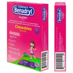 Viên nhai chống dị ứng cho bé Children’s Benadryl Allergy 20 Chewable Tablets 13 vien nhai chong di ung cho be childrens benadryl allergy 20 chewable tablets ke