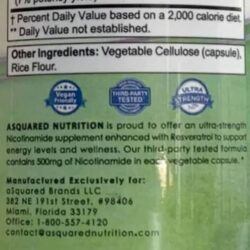 Viên uống bổ sung Vitamin B3 ASquared Nutrition Nicotinamide 500mg With Resveratrol 120 Capsules 15 vien uong bo sung vitamin b3 asquared nutrition nicotinamide 500mg with resveratrol 120 capsules ke