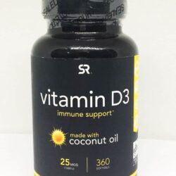 Viên uống bổ sung Vitamin D3 SR Vitamin D3 with Coconut Oil 25mcg (1000IU) 360 Softgels 10 vien uong bo sung vitamin d3 sr vitamin d3 with coconut oil 25mcg 1000iu 360 softgels ka