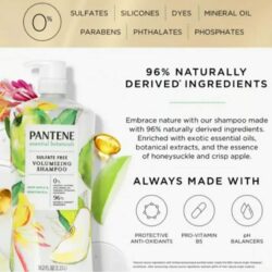Set dầu gội và xả Pantene Essential Botanicals Sulfate Free Volumizing Shampoo & Conditioner 1.13L (Crisp Apple & Honeysuckle) 8 set dau goi va xa pantene essential botanicals sulfate free volumizing shampoo conditioner 113l crisp apple honeysuckle 200524 kc