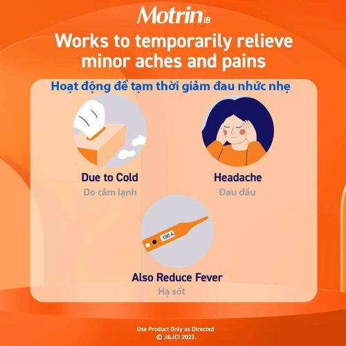 Viên uống Ibuprofen Motrin IB 200mg 100 Coated Caplets (50 gói x2 viên) 12 vien uong ibuprofen motrin ib 200mg 100 coated caplets 50 goi x2 vien 040524 kg