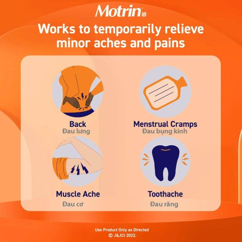 Viên uống Ibuprofen Motrin IB 200mg 100 Coated Caplets (50 gói x2 viên) 13 vien uong ibuprofen motrin ib 200mg 100 coated caplets 50 goi x2 vien 040524 kh