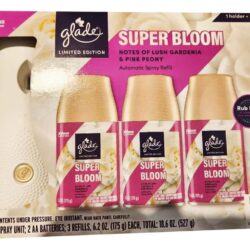 Set máy xịt thơm phòng tự động Glade chạy pin + 3 chai tinh dầu (Super Bloom) 8 set may xit thom phong tu dong glade chay pin 3 chai tinh dau super bloom 200824 ka