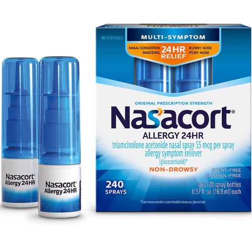 Xịt mũi giảm viêm xoang, dị ứng Nasacort Allergy 24hr Non-Drowsy Nasal Spray 16,9ml x2 chai 22 xit mui giam viem xoang di ung nasacort allergy 24hr non drowsy nasal spray 169ml x2 chai 150824 kb
