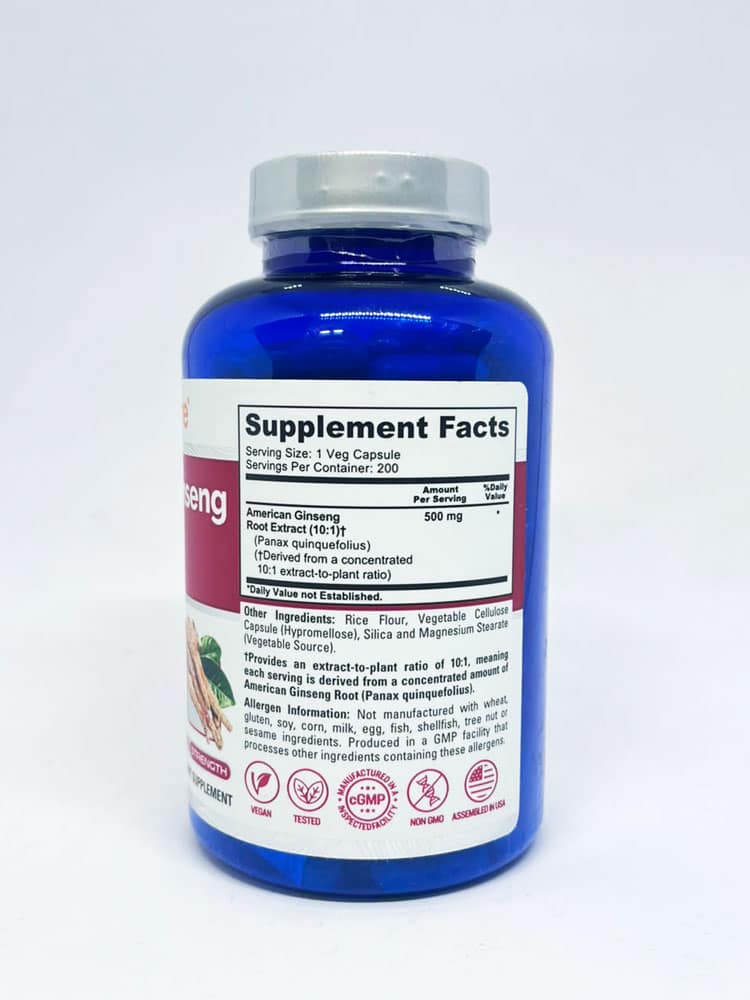 Viên uống nhân sâm Mỹ NusaPure American Ginseng 10:1 Extract 500mg 200 Capsules - Ảnh 3