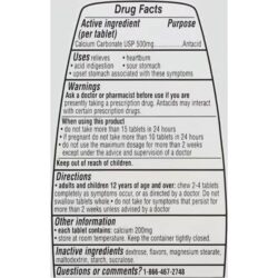 Viên ngậm giảm đầy hơi khó tiêu Walgreens Antacid Tablets 500mg Peppermint 150 Chewable Tablets 5 vien ngam giam day hoi kho tieu walgreens antacid tablets 500mg peppermint 150 chewable tablets 041024 kb