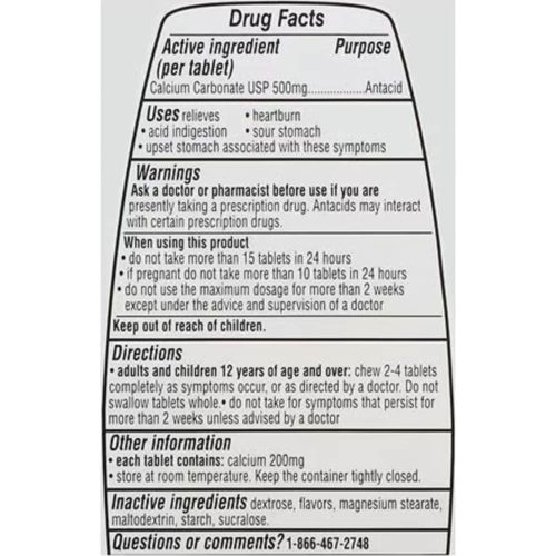 Viên ngậm giảm đầy hơi khó tiêu Walgreens Antacid Tablets 500mg Peppermint 150 Chewable Tablets 6 vien ngam giam day hoi kho tieu walgreens antacid tablets 500mg peppermint 150 chewable tablets 041024 kb