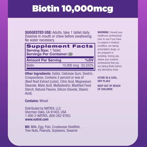 Viên ngậm hỗ trợ mọc tóc và chống rụng tóc Natrol Biotin Beauty 10,000mcg Fast Dissolve 250 viên 10 vien ngam ho tro moc toc va chong rung toc natrol biotin beauty 10000mcg fast dissolve 250 vien 171024 kj