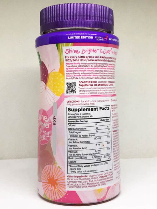 keo deo lam dep da mong va toc natures bounty advanced hair skin nails gummies 80 vien 080125 kb