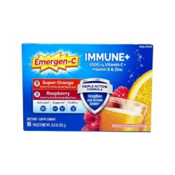 Bột sủi C tăng đề kháng Emergen-C Immune Plus Vitamin D Zinc 90 gói (2 vị: Orange, Raspberry)