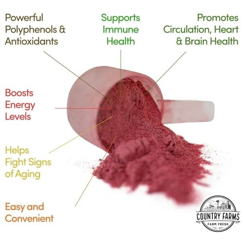 Bột thực phẩm hữu cơ Country Farms Super Reds Powder 200g Berry Flavor 17 bot thuc pham xanh huu co country farms super greens powder 200g berry flavor 261224 kb