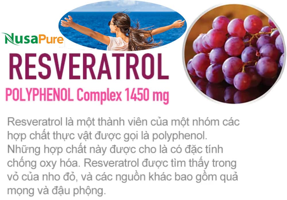 Viên uống chống lão hóa NusaPure Resveratrol & Polyphenol Complex 1450mg 180 Capsules 9 vien uong chong lao hoa nusapure resveratrol polyphenol complex 1450mg 180 capsules 181224 kg