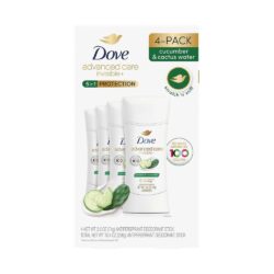 Lăn khử mùi Dove dưa leo Dove Advanced Care Invisible Cucumber & Cactus Water 74g x4