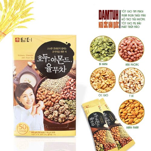 Bột ngũ cốc Damtuh Hàn Quốc 18g x50 gói (Hộp 900g) 12 bot ngu coc damtuh han quoc 18g x50 goi hop 900g 250225 kb