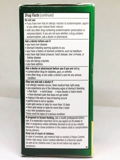 vien uong giam dau dau excedrin extra strength 125 vien 210225 ke