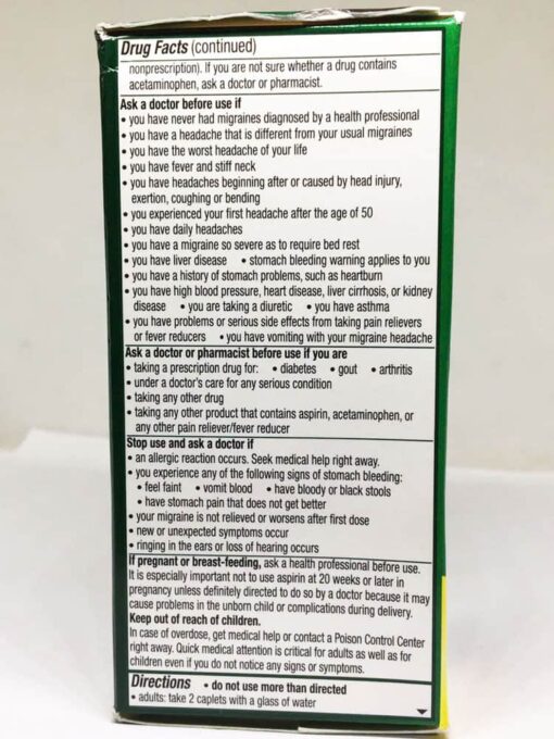 vien uong ho tro chung dau nua dau excedrin migraine 125 vien 210225 ke