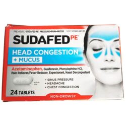 Viên uống thông mũi Sudafed PE Head Congestion + Mucus Non-Drowsy 24 Tablets 6 vien uong thong mui sudafed pe head congestion mucus non drowsy 24 tablets 100225 ka