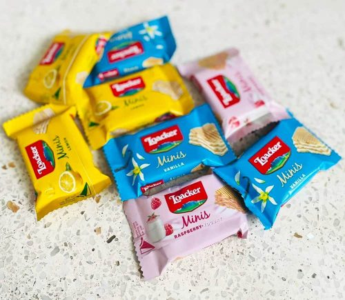 Bánh xốp nhân kem Loacker Minis (Lemon, Vanilla, Raspberry Yogurt) 80 Pieces 16 banh xop nhan kem loacker minis lemon vanilla raspberry yogurt 80 pieces 130325 kf