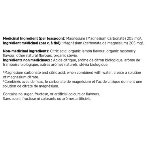 bot bo sung magie natural calm magnesium powder raspberry lemon 567g 060325 kc