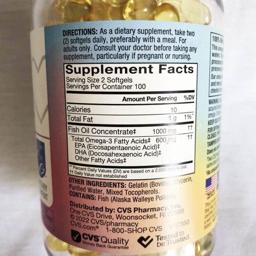 Dầu cá CVS Health Wild Alaskan Fish Oil 1000mg 200 Softgels 14 dau ca cvs health wild alaskan fish oil 1000mg 200 softgels 010325 kc