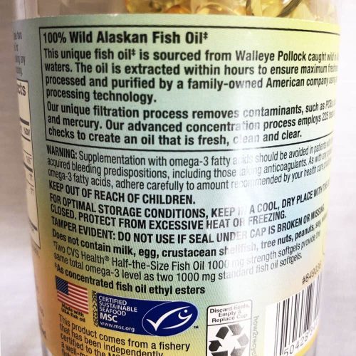 Dầu cá CVS Health Wild Alaskan Fish Oil 1000mg 200 Softgels 15 dau ca cvs health wild alaskan fish oil 1000mg 200 softgels 010325 kd