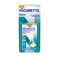 Kẹo cai thuốc Nicorette Gum White Ice Mint 4mg 20 viên
