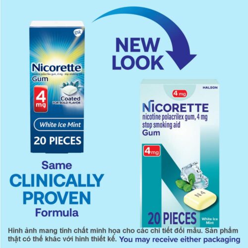 Kẹo cai thuốc Nicorette Gum White Ice Mint 4mg 20 viên 10 keo cai thuoc nicorette gum white ice mint 4mg 20 vien 210825 kd