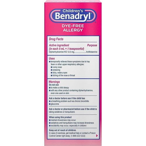 Siro chống dị ứng cho bé Children’s Benadryl Dye-Free Allergy Liquid Bubble Gum 236ml 20 siro chong di ung cho be childrens benadryl dye free allergy liquid bubble gum 236ml 130325 kc