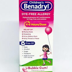 Siro chống dị ứng cho bé Children’s Benadryl Dye-Free Allergy Liquid Bubble Gum 236ml 6 siro chong di ung cho be childrens benadryl dye free allergy liquid bubble gum 236ml 280525 ka