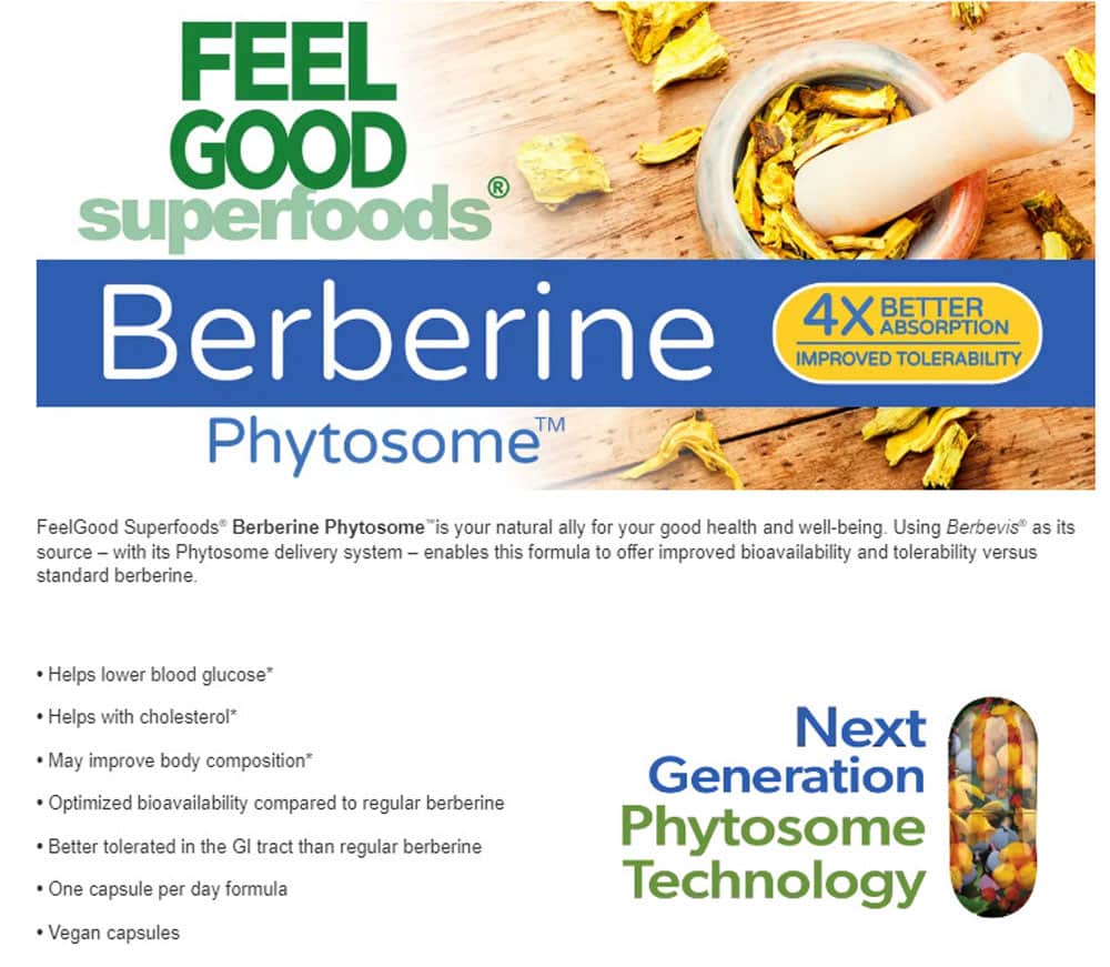 Viên uống bổ sung Berberine Feel Good Berberine Phytosome 120 Capsules 10 vien uong bo sung berberine feel good berberine phytosome 120 capsules 030325 ke