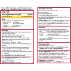 Viên uống Tylenol Acetaminophen Extra Strength 500mg 100 Caplets (Easy To Swallow) 11 vien uong tylenol acetaminophen extra strength 500mg 100 caplets easy to swallow 290325 kc