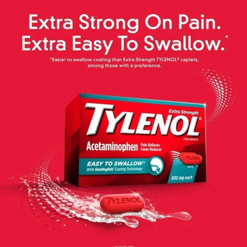 vien uong tylenol acetaminophen extra strength 500mg 100 caplets easy to swallow 290325 kd