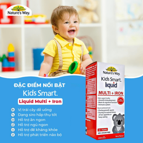 Siro Vitamin và Sắt cho bé Nature’s Way Kids Smart Liquid Multi + Iron 200ml 12 siro vitamin va sat cho be natures way kids smart liquid multi iron 200ml 050425 kb