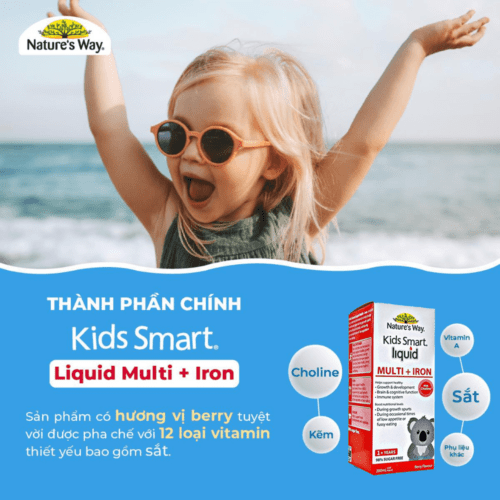 Siro Vitamin và Sắt cho bé Nature’s Way Kids Smart Liquid Multi + Iron 200ml 14 siro vitamin va sat cho be natures way kids smart liquid multi iron 200ml 050425 kc
