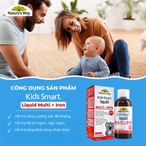 Siro Vitamin và Sắt cho bé Nature’s Way Kids Smart Liquid Multi + Iron 200ml 13 siro vitamin va sat cho be natures way kids smart liquid multi iron 200ml 050425 ke