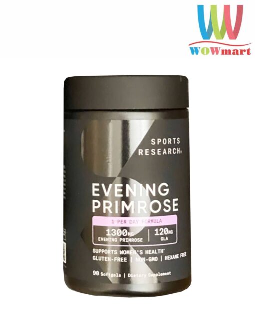 Tinh dầu hoa anh thảo Sports Research Evening Primrose 1300mg 90 Softgels