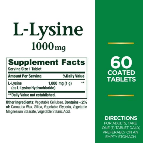Viên uống bổ sung L-Lysine Nature’s Bounty L-Lysine 1000mg 60 Tablets 8 vien uong bo sung l lysine natures bounty l lysine 1000mg 60 tablets 270425 kb