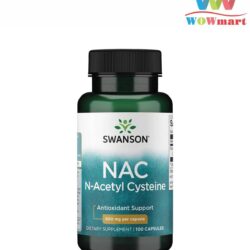 Viên uống bổ sung N-Acetyl Cysteine Swanson NAC 600mg 100 Capsules